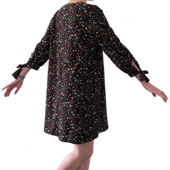 Mango Black Floral Fit & Flare Dress – Size S - Picture 6 of 11